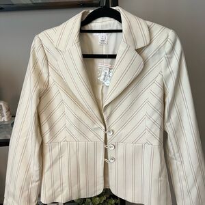 Ivory pinstripe blazer